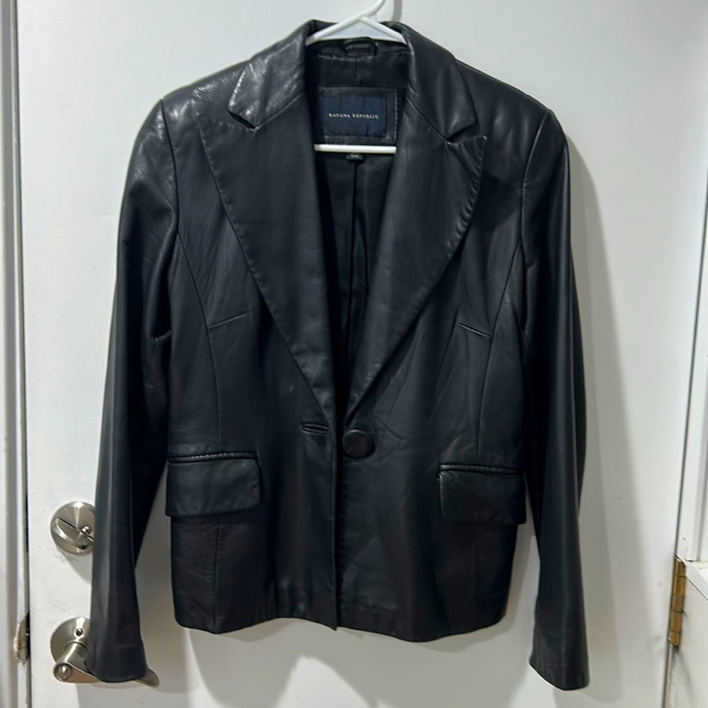 Banana republic leather blazer